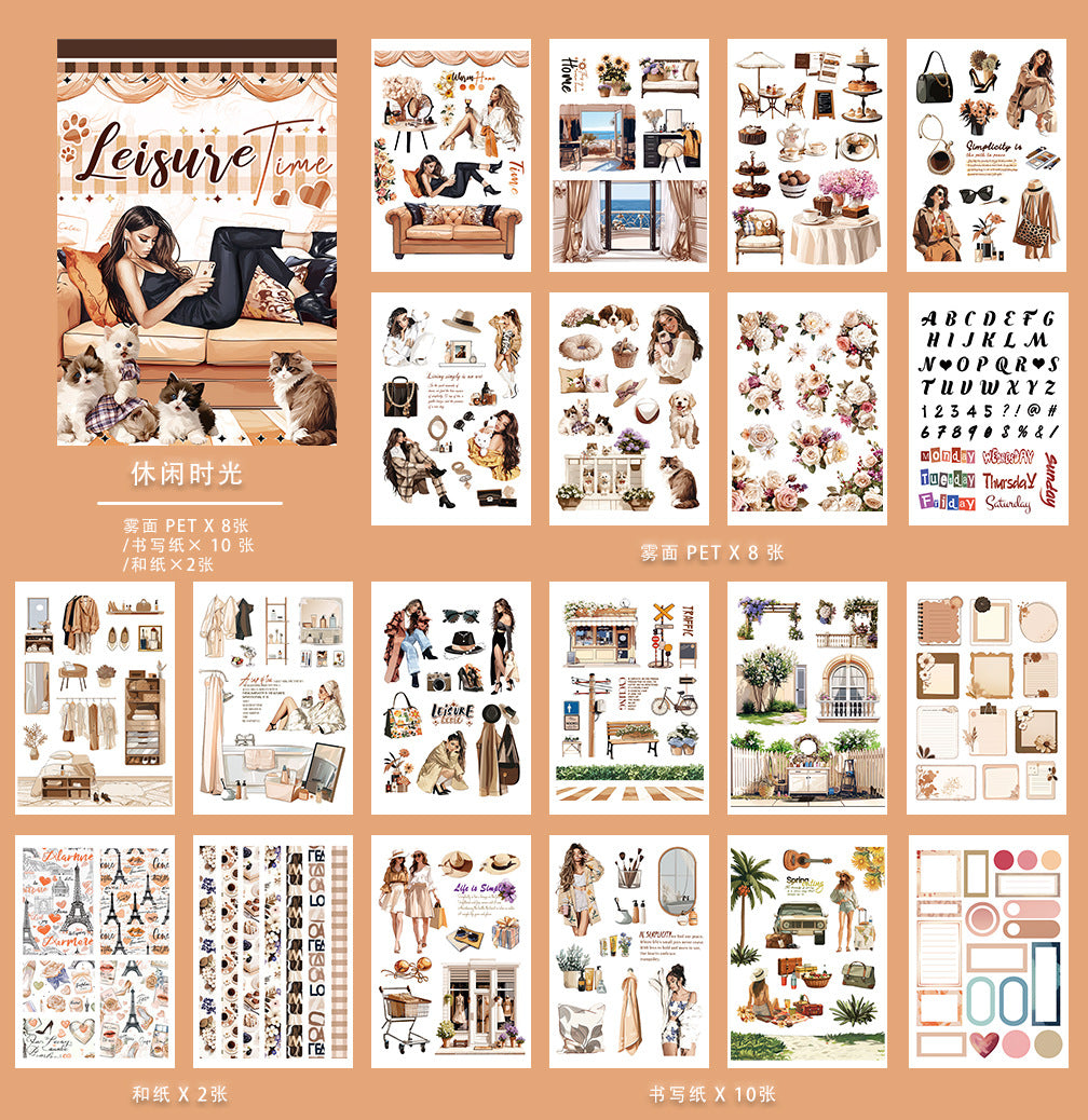 New PET precut-Vintage sticker book--01